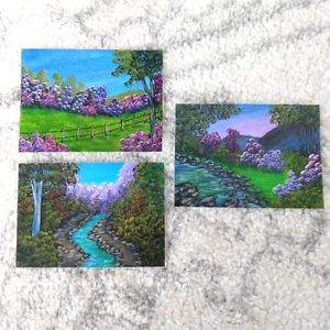 Set of 3 original mini acrylic paintings